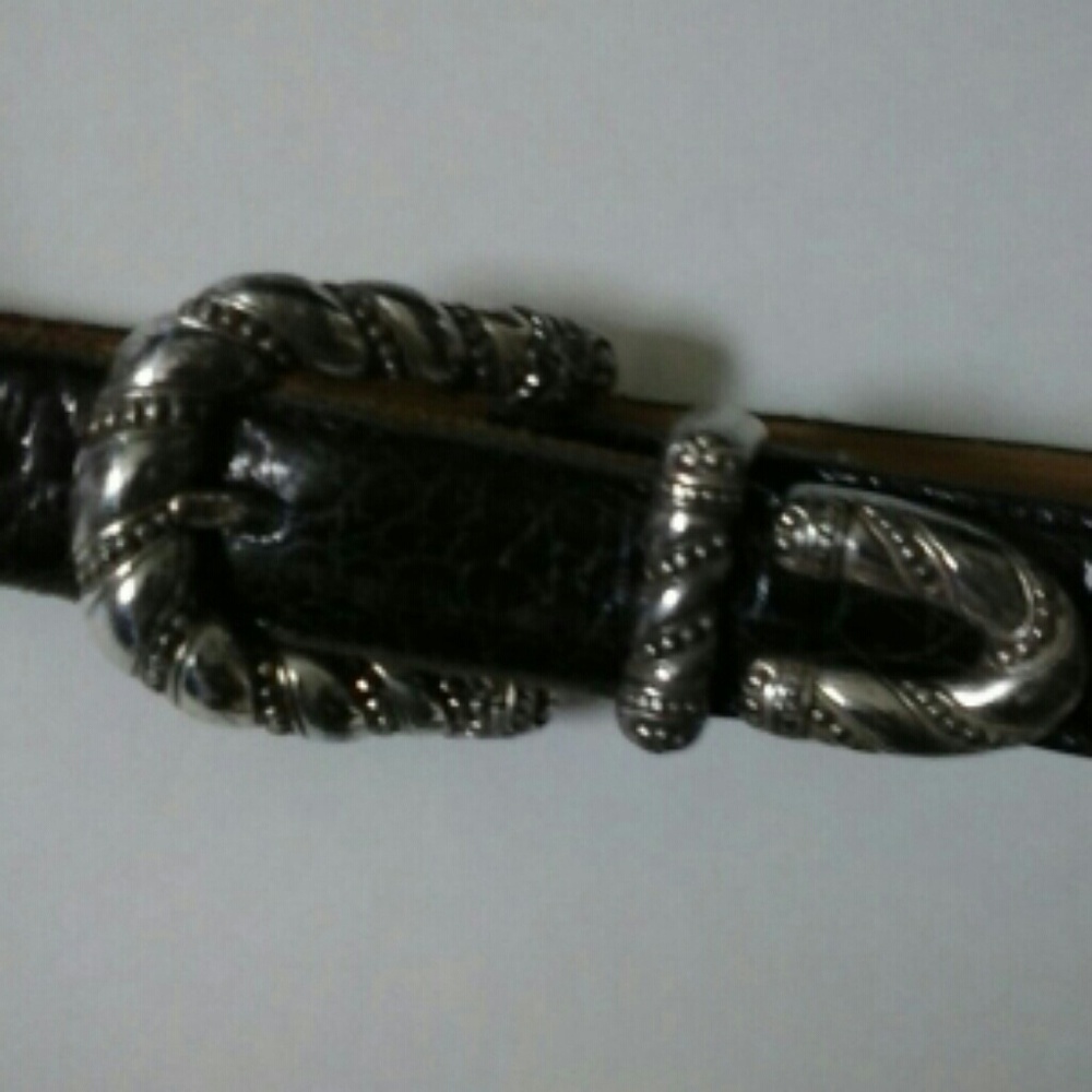 Brighton Textured Black Women's Belt Mediu…
